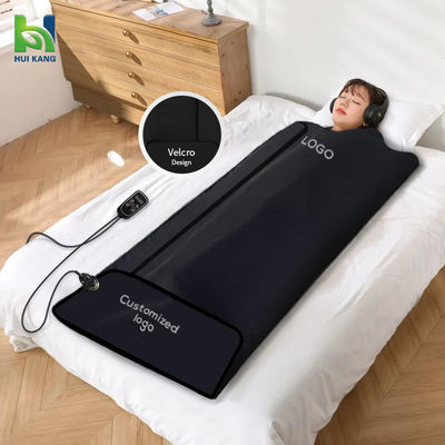 2023 End PU Heating Element Black Far Infrared Sauna Blanket for Weight Loss and Detox